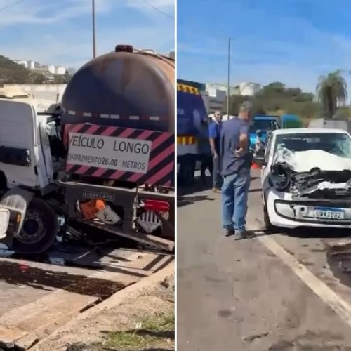 Engavetamento envolvendo cerca de oito veículos provoca congestionamento e mobiliza equipes de resgate na BR-381